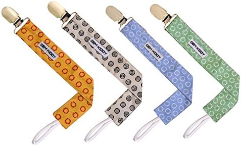 Pacifier Clips 4-Pack for Girls &amp; Boys by Gem Kiddy! Unique Gift Set