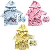 Color Bath Robe with Slippers - Woven Terry