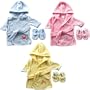 Color Bath Robe with Slippers - Woven Terry