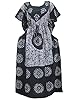 Boho Kaftan Caftans Batik Printed Grey Lounger Wear Womans Dress One Size