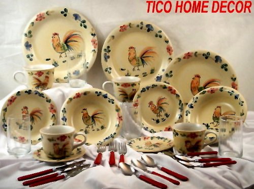 80PC ROOSTER DINNERWARE SET ROOSTER SET