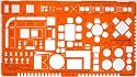Metric 1:50 Scale Architect Design Drawing Template Stencil - Furniture Layout Symbols for House Interior Planning Trace Gabarit de Dessin