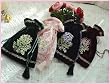 Ribbon Embroid Lingerie Jewelry Stocking Velvet Pouch