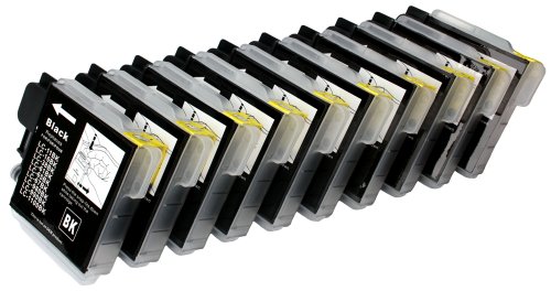 Silvertrade – 10 XL Patronen mit Chip, kompatibel zu Brother LC1100BK LC980BK je 22ml. Sie erhalten 10 Tintenpatronen LC1100BK Schwarz für Brother MFC-250C MFC-255CW MFC-290C MFC-295CN MFC-297C MFC-490CN MFC-5490CN MFC-5890CN MFC-790CW MFC-795CW MFC-6490CW MFC-6890CDW MFC-990CW DCP-145C DCP-163C DCP-165C DCP-167C DCP-185C DCP-195C DCP-365CN DCP-373CW DCP-375CW DCP-377CW DCP-383C DCP-385C DCP-J715W Reviews