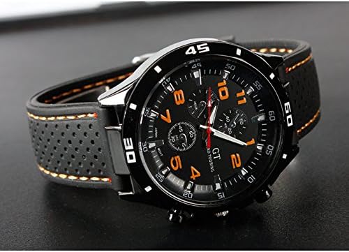GT Furious Racing Sport Watch Military Pilot Aviator Army Style Black Silicone Faddish F1 Men's Watches