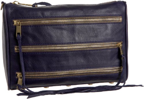 Rebecca Minkoff Five-Zip Clutch - eggplant leather