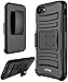 iPhone 7 Case, E LV iPhone 7 - Belt Swivel Clip / Kickstand - Dual Layer Armor Holster Defender Full Body Protective Case Cover for Apple iPhone 7 - [BLACK]