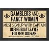 Professionally Framed Gamblers and Fancy Women Sign Up Vintage New Orleans Poster - 11x17 with Solid Black Wood Frame