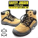 Leder Arbeitsschuhe/Sicherheitsschuhe Euronorm EN 345 S3 in professioneller Heavy Duty Qualität in camel - schwarz