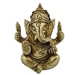 Ganesh Sculpture in Brass in Sitting Posture 1.2 X2 X2.75 inches