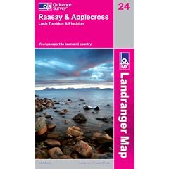 Landranger 24 ~ Raasay et Applecross, Loch Torridon et Plockton carte touristique et de loisirs avec une r�gle�gradu�e gratuite