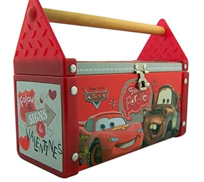 Disney Pixar Cars Friends Forever Toolbox Tin with Heart Lollipops, 7 Inch