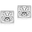 3/4ctw Diamond Princess Stud Earrings (GH/VS) in White Gold