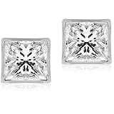Diamond Princess Stud Earrings in White Gold 3/4ctw (GH/VS)