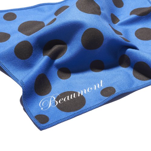 Beaumont BFC-BP Blue Polka Dot Microfiber Flute Cleaning Cloth