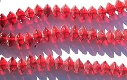 Thick, Chunky Glass Bead 7 Inch Strand - Luxurious Dark Red