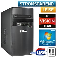 #1704 Windows7 Professional 64BIT, ECO-TEC Gaming / Office / Multimedia PC AMD Llano A8-3870 4x3GHz +ArcticAlpine64/MSI A75MA-P35 FM1 Mainboard/AMD HD6550D DX11 Grafikkarte mit DVI /Crucial 4GB-DDR3 PC1866/500GB SATA2/22x DVD-Brenner DL, 7.1 Sound, GigabitLAN, BeQuiet 300Watt 80PLUS Netzteil