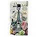 Galaxy Note 4 Case, Gift_Source Brand Slim PU Leather Wallet Book Cover with Stand Feature and Credit Card ID Holders For Samsung Galaxy Note 4 [SM-N910S / SM-N910C] (Eiffel Tower Red Flowers Building)+1 X Screen Protector + Stylus Pen