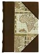 Antique Map Paper Journal, Antiqued Genuine Leather Double Thick Spine and Corners, Lined, 5x7"