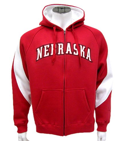 Buy Nebraska Cornhuskers Mens Varsity Full Zip Fleece Hoodie by Colosseum Athletics