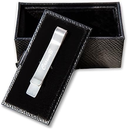 Mens Tie Clip by CrownB for Regular Necktie.Matte Sliver,2.0 Inch with Perfect Gift Box