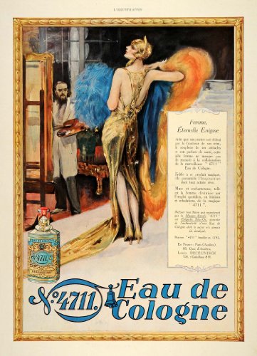 1929 Ad French Perfume 4711 Eau Cologne Artist Deco - Original Print Ad