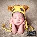 Melondipity Yellow Fuzzy Giraffe Crochet Baby Hat (Boys or Girls) - Knit Animal Beanie with Ear Flap