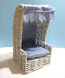 Mini Deko Strandkorb WEISS Höhe 17,5cm + 3 Muscheln