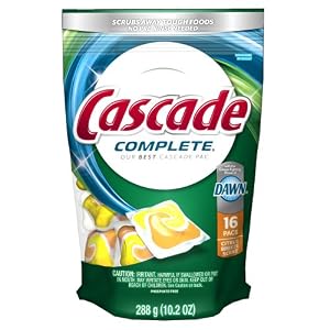 Cascade Complete All-in-1 ActionPacs Dishwasher Detergent, Citrus Breeze Scent, 16-Count (Pack of 2)