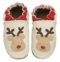 Robeez Infant/Toddler Reindeer Slip-On,Cream,12-18 Months (US Toddler 4.5-5 M)
