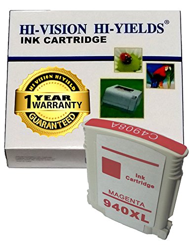 HI-VISIONÂ® Remanufactured HP 940XL Magenta Ink Cartridge Replacement for Officejet Pro 8000 Wireless Printer-A809n,8500 Wireless All-in-One Printer-A909g
