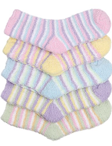 Haslra Premium Soft Warm Microfiber Fuzzy Socks 5 Pairs
