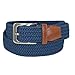 CTM® Mens Big & Tall Elastic Braided Belt with Silver Buckle and Tan Tabs