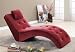 Burgundy Velvet Fabric Tufted Design Lounge Chaise Chair with Pillow