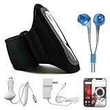 Black Moisture Resistant Protective Neoprene Exercise Workout Armband with  ....