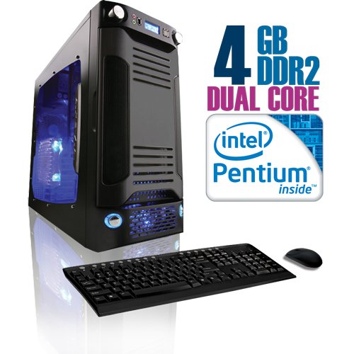 CybertronPC X-Sniper SINN4120BUBBQ, Black/Black, Intel Pentium Dual-Core 2.6GHz, 4GB DDR2, 500GB HDD, DVDRW, Nvidia GeForce 9400GT, 400 Watt Power Supply, Windows 7 Home Premium 64-bit, 1 Year Parts & Labor Warranty