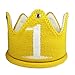 Lujuny Knit 1st Birthday Hat - Soft Baby Crown Headband Cap for Party Costume Photoshoot (Yellow)