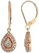 14k Rose Gold 1 (25mm) tall Lever Back Earrings, w/ 0.36 Carat Brilliant Cut Diamonds