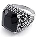 KONOV Mens Stainless Steel Ring, Vintage Engraved Fleur De Lis Dragon Claw, Black Silver, Size 10