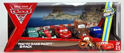 Disney / Pixar CARS 2 Movie Exclusive Die Cast Car 5Pack Tokyo Race Party A Trunkov, Francesco Bernoulli, Lightning McQueen, Wasabi Mater Rod Torque Redline