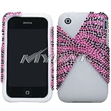 51sa5d9G6DL. SL160  Clear Transparent Silicone Skin with Black and Hot Pink Zebra Animal Design Crystal Diamonds Dual Snap On Cover Hard Case Cell Phone Protector for Apple iPhone 3G 3G S