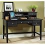 Ebony Finish Laptop Desk with Hutch Ebony