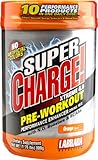 Labrada Nutrition Super Charge! Xtreme N.O., Pre-Workout Energy Drink Mix, Orange, 1.76-Pound Tub