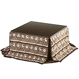 完成品 掛け布団付き 折りたたみ こたつ セット テーブル ちゃぶ台 机 〔68×68cm〕 ブラウン×ブラウン