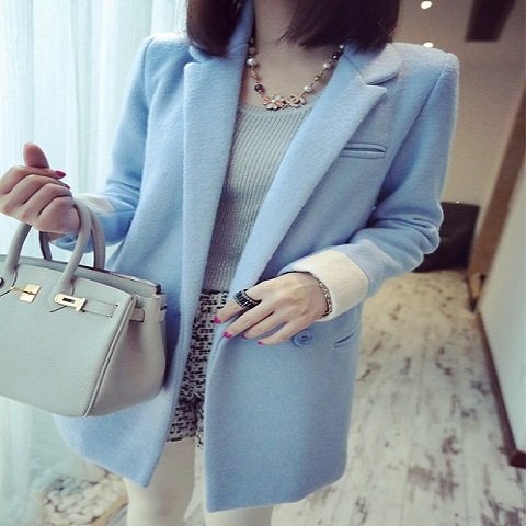 インポートピンク　importpink　海外　インポート　セレクト　水色　ホワイト　バイカラー　デザイン　チェスター　コート　ジャケット　白　色　大人　ベーシック