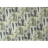 Rossi Italian Vintage Mens' Fashions Paper Decoupage Gift Wrap 20 by 28 inches