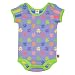 Little Miss Matched onesie, purple zany flower/stripe 3-6months