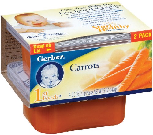 Gerber 1st Foods Carrots, 2-Count, 2.5-Ounce Tubs (Pack of 8)