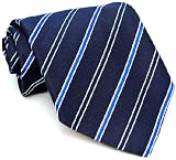 Paul Smith Navy and Blue Striped Silk Necktie PS-TIES-29
