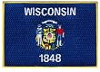 Wisconsin State Flag Embroidered Patch Iron-On WI Emblem